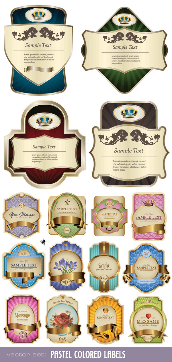 Vector colorful bottle stickers