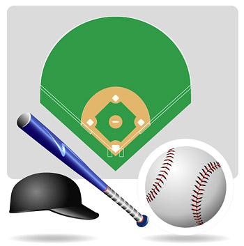 Vector baseball equipment