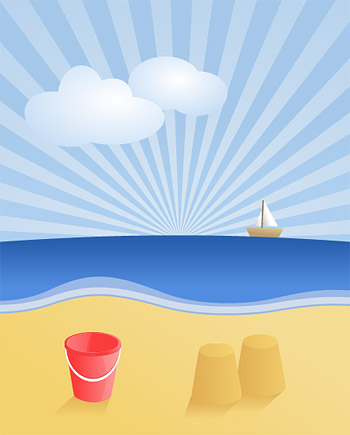 Vector Summer Beach Landscape
