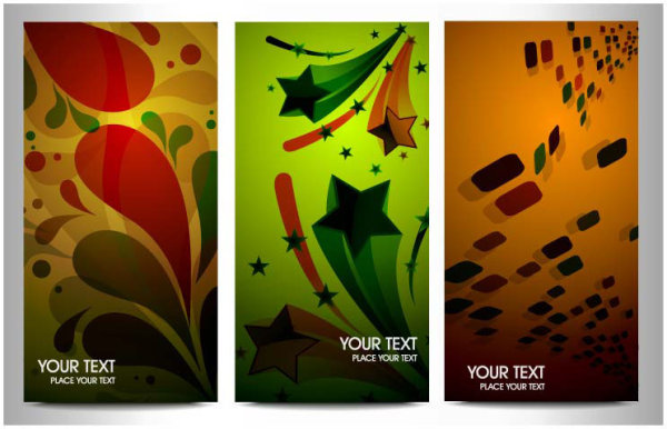 The trend of colorful dynamic graphics card 01 - vector