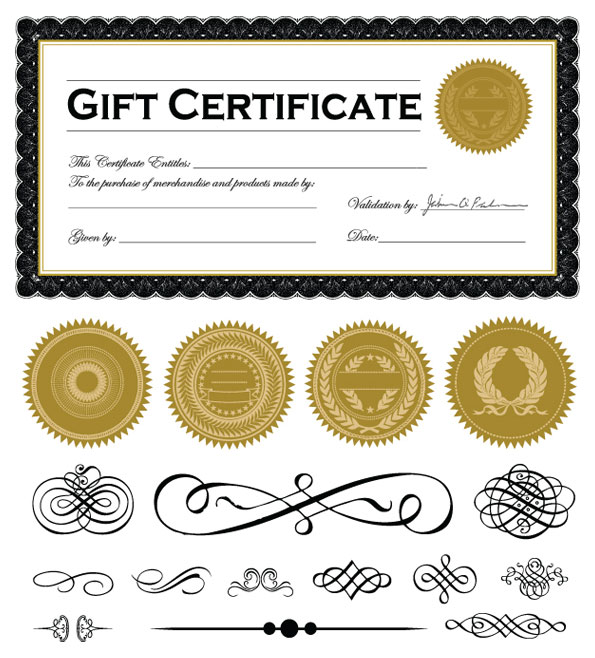 Certificate frame and badge accessories 04 - vector