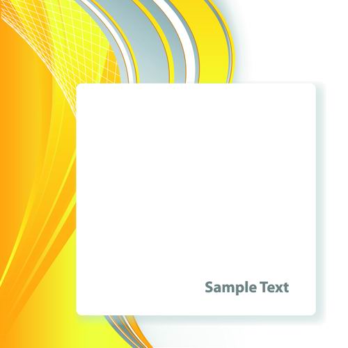 Bright yellow line text box vector -3