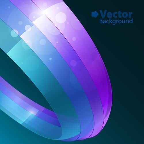 Colorful ribbons vector background material -3