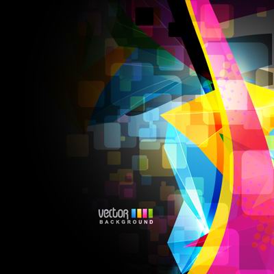 Brilliant dynamic design background template vector material -1