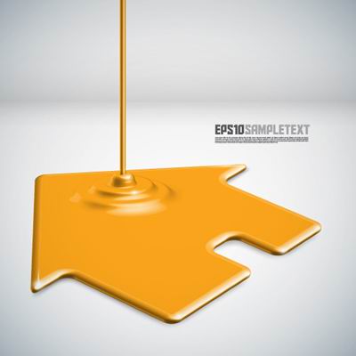 Paint drip shape design background vector material -3