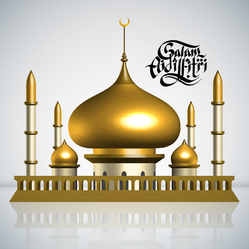 Islamic-style castle vector material -2