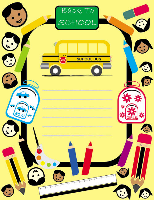 Cartoon drawings by children - vector