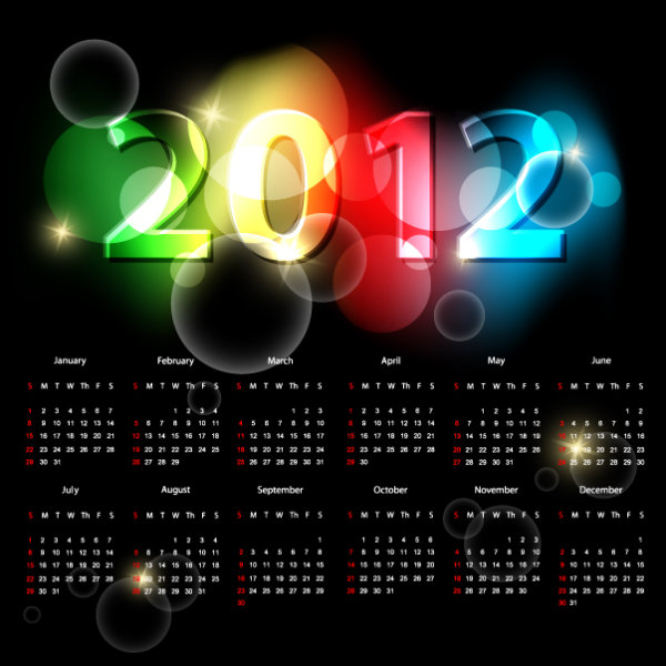 2012 calendar 04 - vector