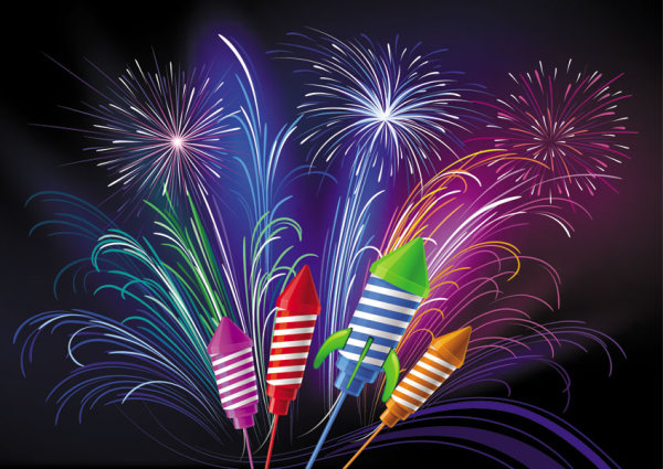 Festival fireworks 03 - vector material