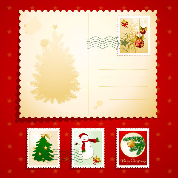 Christmas elements Stamps 02 - vector material