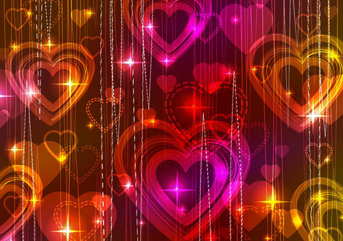 Gorgeous light of Valentine's Day 04 - Vector