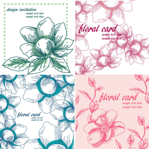 The retro line draft of pattern 02 - vector material