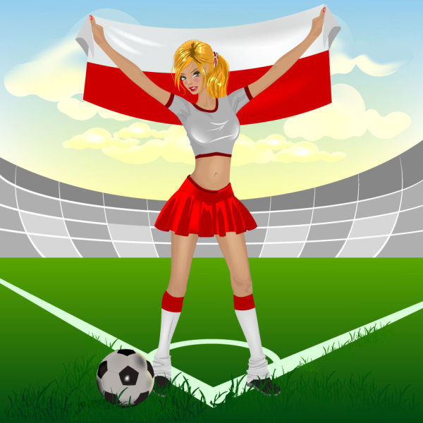 Cartoon football elements 01 - vector material