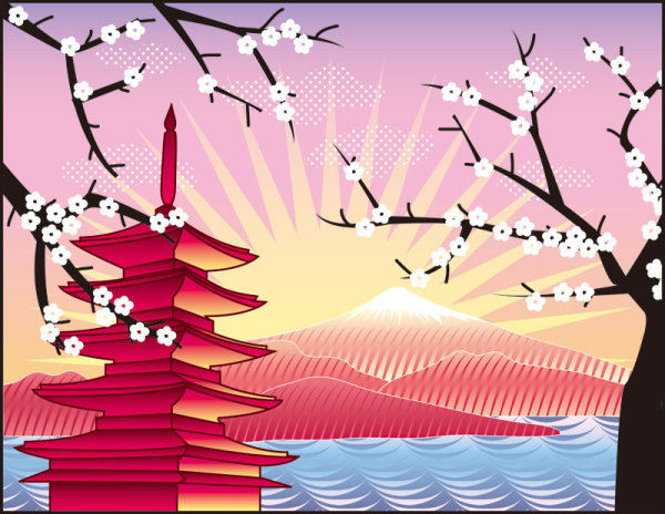 Cartoon landmark 03 - vector material