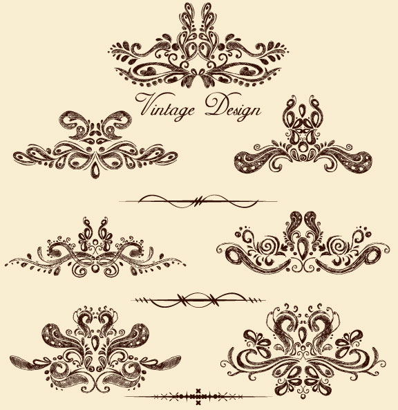 European-style lace pattern 03 - vector material