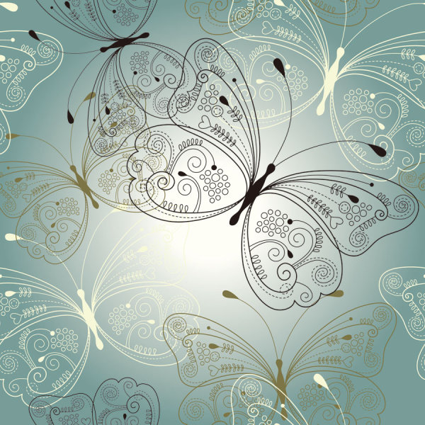 Beautiful butterfly pattern 03 - vector material