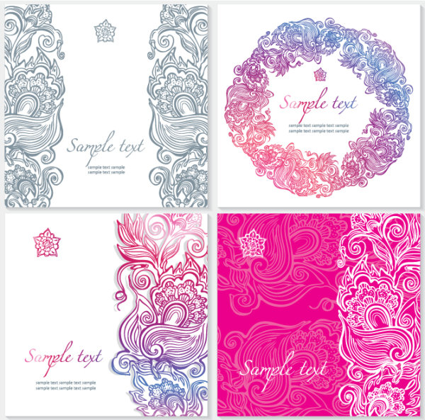 Exquisite pattern cards 02 - vector material