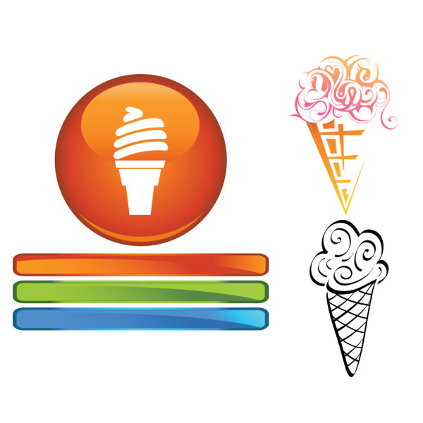 Cartoon ice cream 02 - vector material