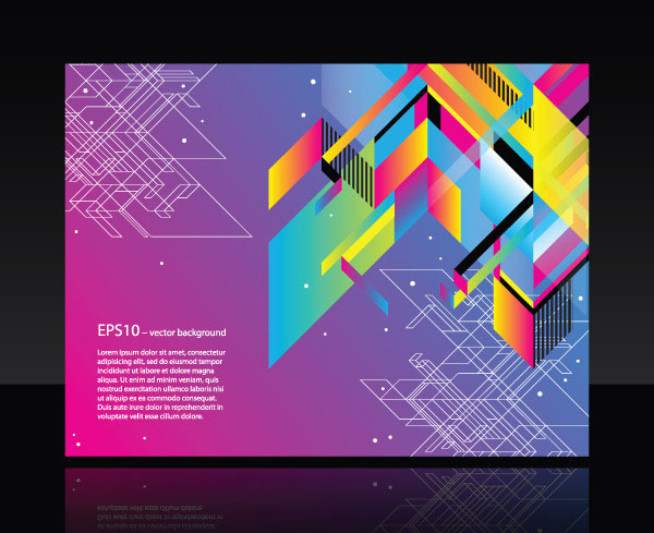 Fashion color block background vector material