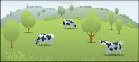 Vector cow pasture material