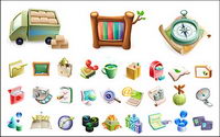 Cute exquisite three-dimensional icon vector material-1