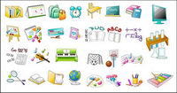School items icon vector material