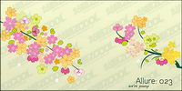 Lovely flowers, branches vector material