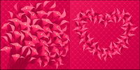 Vector red heart-shaped flower material