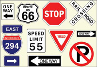 Traffic logo vector material