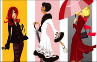 Vector fashion female characters