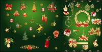 Gold Christmas decorative elements vector