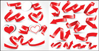 A variety of festive ribbon vector material