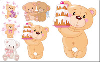 Cute cartoon bear - vector material