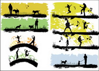 People, buildings, scenes silhouette 02