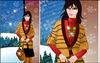 winter woman vector 9