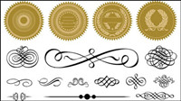 Certificate frame and badge accessories 04 - vector