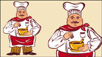 Cartoon characters chef 03-- vector material