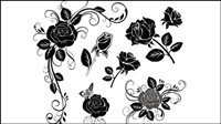 Hand-painted flowers material 02 - vector