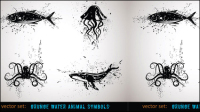 Ink animal vector material -4