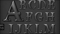 Metallic letters - vector material