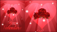 Beautiful valentine background 01 - vector material