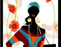 Simple life style vector girls material-2