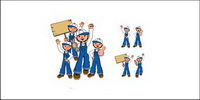 Repair personnel figures vector material