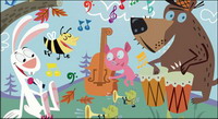 Animal Concert Vector material