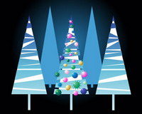 Lovely Christmas tree vector material