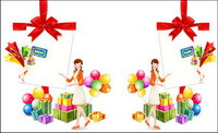 Gifts, bow, balloon