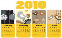 2010 calendar template vector