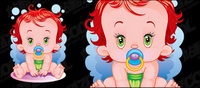 Cute baby vector material