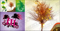 the theme of trees vector illustrations material