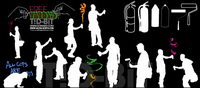 Vector material spray-painted figures